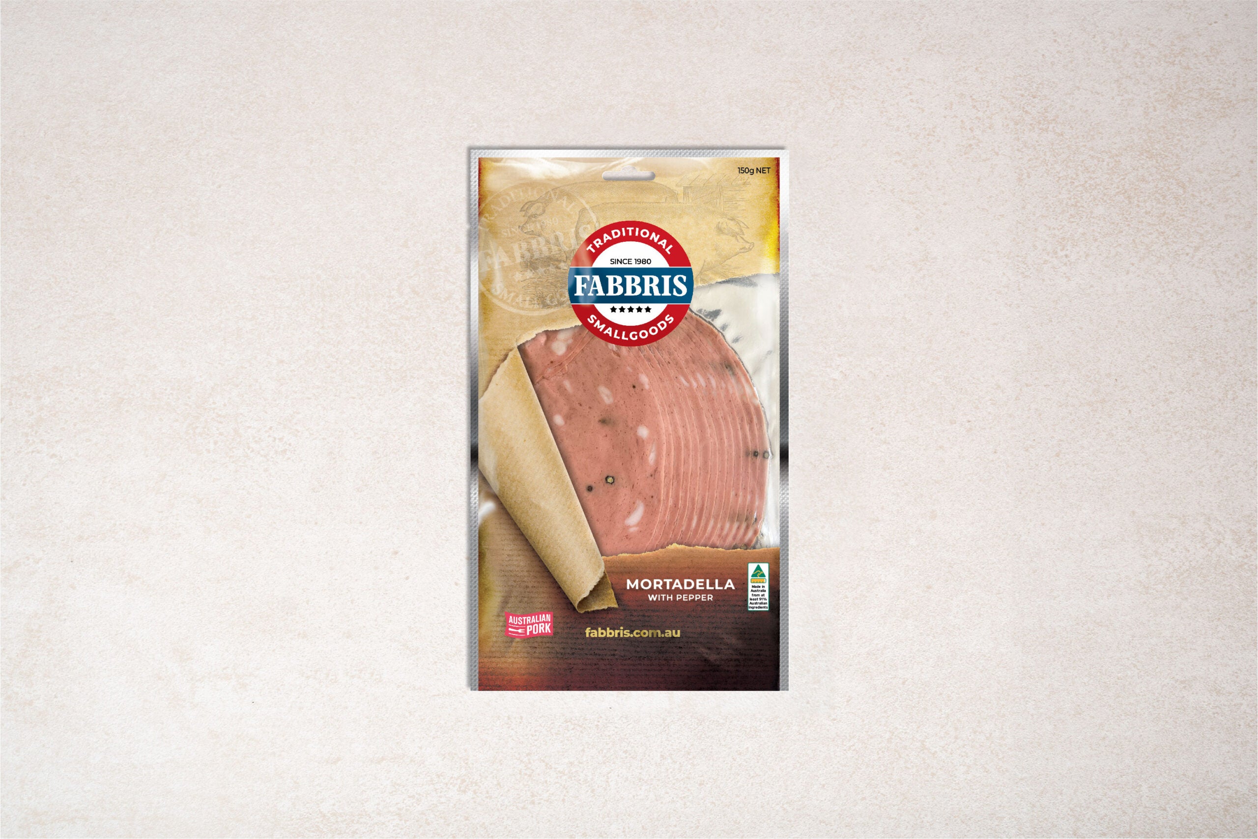 Fabbris Mortadella with Pepper Sliced 150g