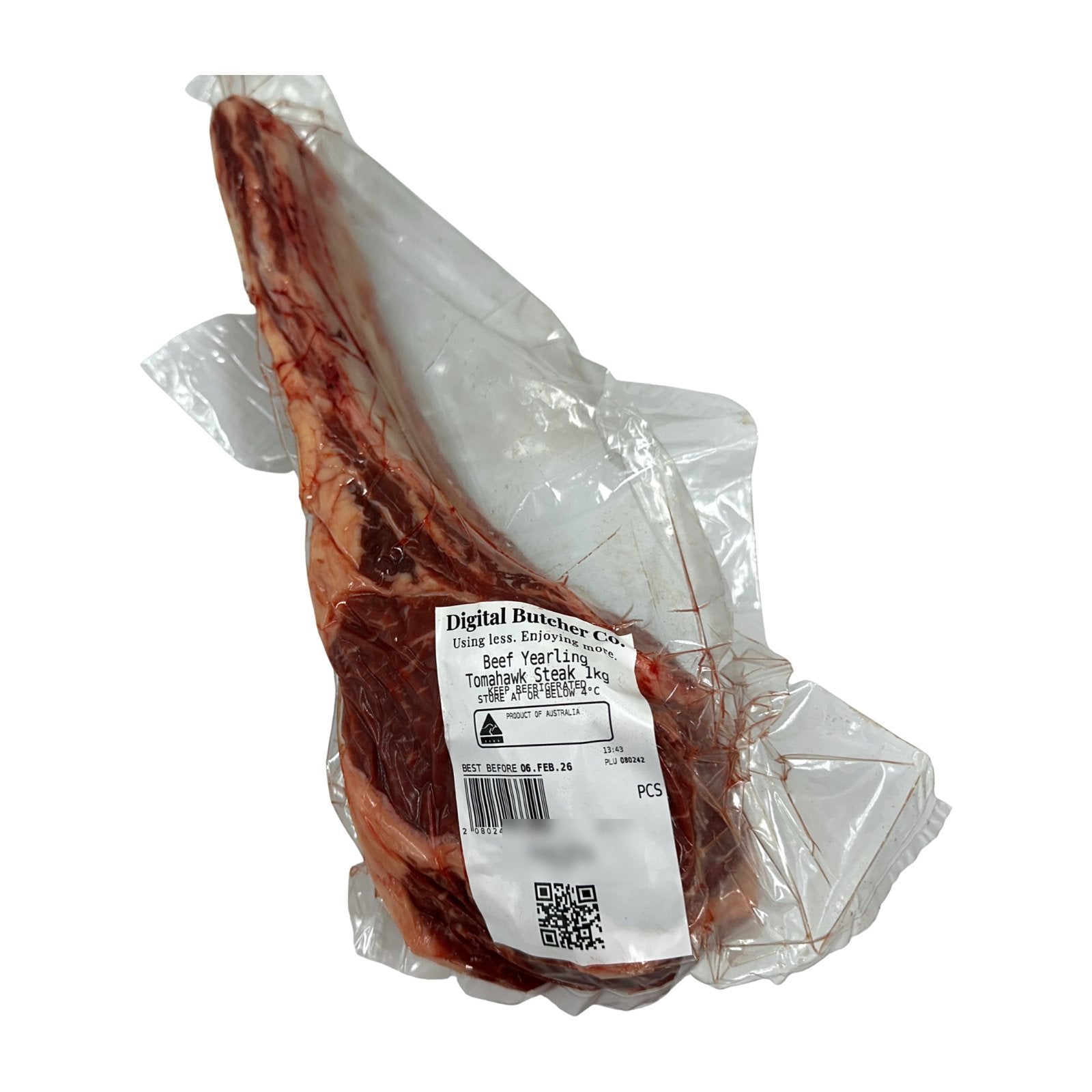 Farm88 pasture-fed tomahawk steak, 1kg, raw and vacuum sealed